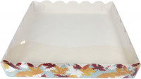 Коробка для пряников осень 20*20*3,5см с окном